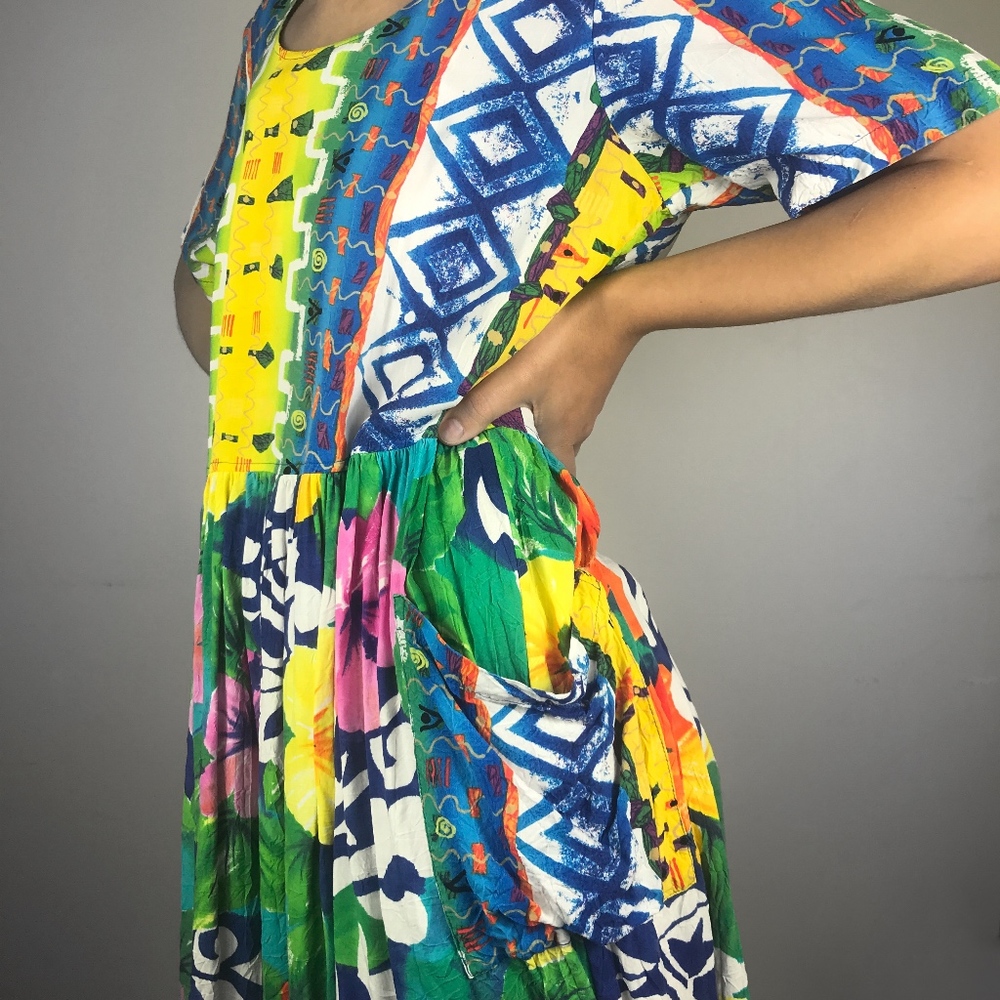 Vintage Jams World Floral Pocket Babydoll Dress - Picture 6 of 8